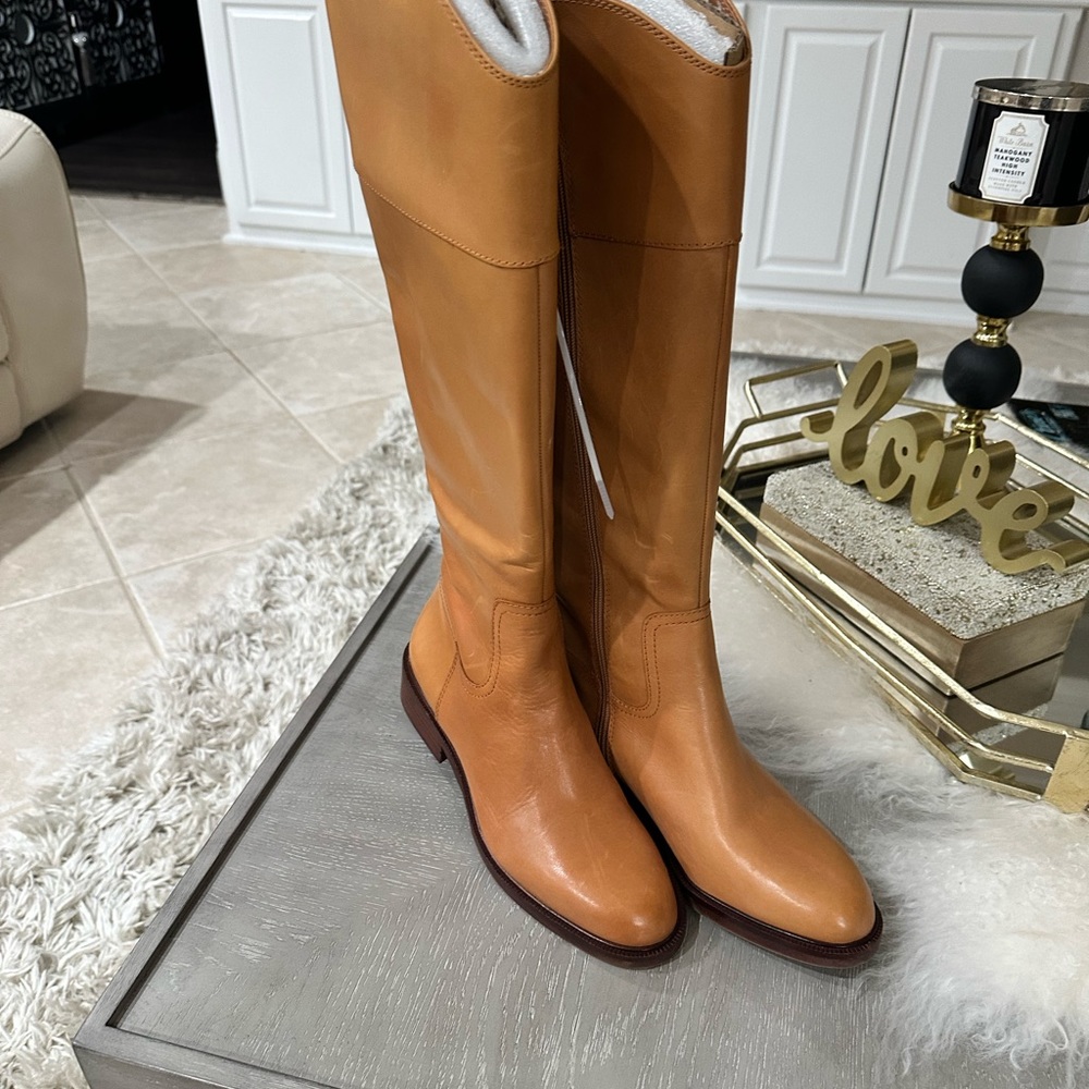 Vince Camuto camel leather knee boots